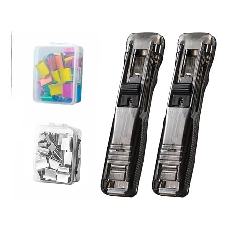 Stapler Holder for Staplers Stapler No Staples Stapler with 100 Stainless Steel Staples(A) (1/5)