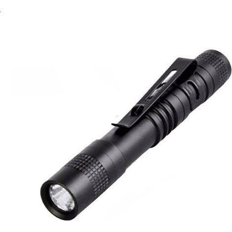 Mini-LED-Taschenlampe, 9 cm Aluminium-LED-Taschenlampe mit Clip, 200 Lumen Stift-Taschenlampe, tragbare wasserdichte Taschenlampe für Heimwerker, Arbeit, 1 x AAA-Batterien (nicht im Lieferumfang entha