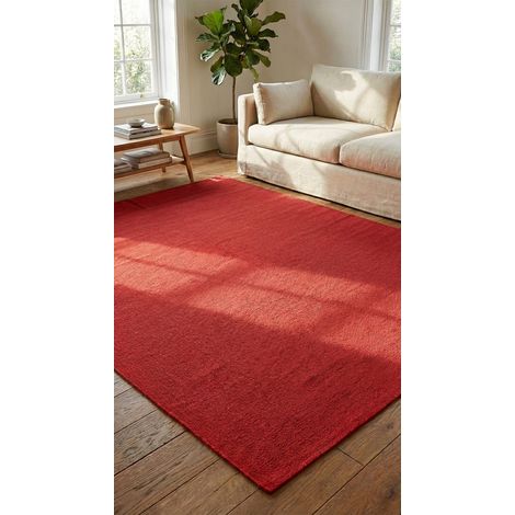 Tapis Kelim moderne Tapis Fancy - Tapis en laine  - 240x170cm, Rectangular - 100% Laine vierge - Tissé main - Rouge foncé
