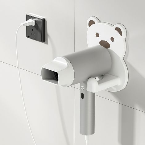 Support de sèche-cheveux, support de sèche-cheveux pour salle de bain, mural, support de sèche-cheveux - organisateur d'outils pour (1/5)