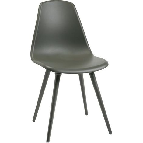 Chaise polyvalente gris ombre avec pieds en plastique gris ombre, lot de 2 pièces avec carton (1/4)