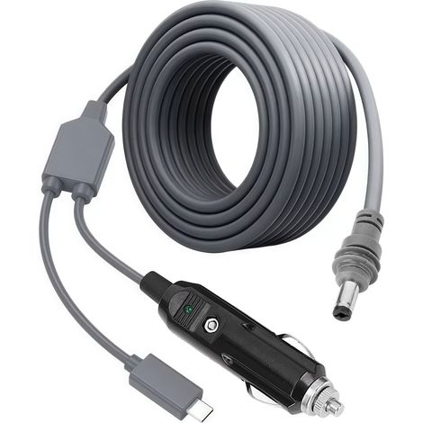 Câble adaptateur de 7,5 pieds, 18awg, USB C et allume-cigare vers Port DC 5.5x2.1mm, cordon d'alimentation pour Mini antenne parabolique Compatible 100W PD (1/5)