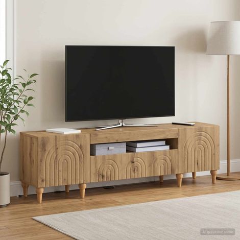 vidaXL LED TV Cabinet ALKMAAR 153 x 35 x 43 cm Artisan Oak (1/5)