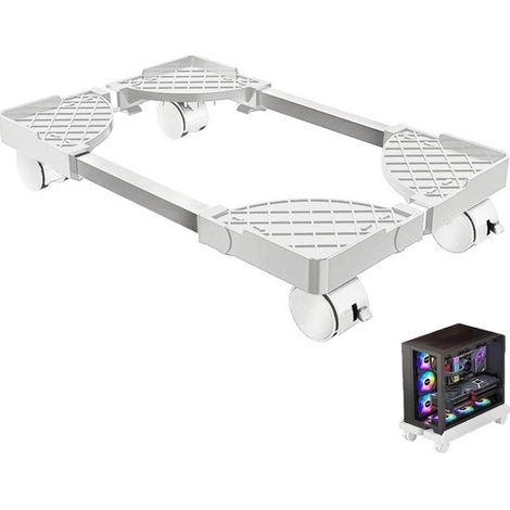 Soporte para torre de PC,Soporte ajustable para ordenador con 4 ruedas con freno. Ideal para ordenadores de sobremesa o portátiles (Negro) (1/5)