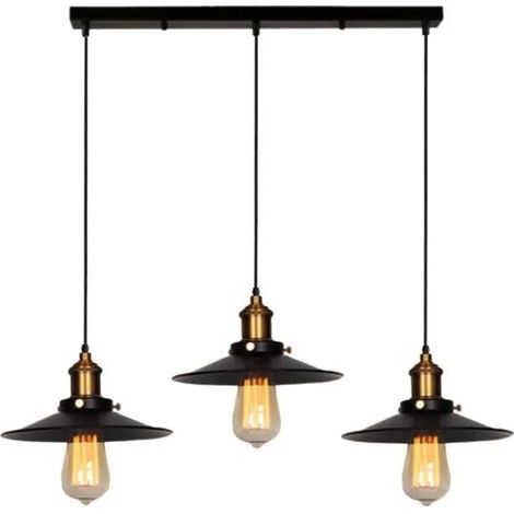 E27 - Métal Rétro Suspension Luminaire Industrielle Plafonnier Lustre Créative Soucoupe Volante (1/4)