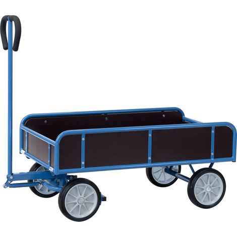 Fetra Handwagen mit 4 Wänden Vollgummi, 1145x645 mm Ladefläche 400kg Tragkraft (1/2)