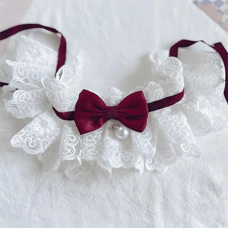 Cute Cat Bow Collar Breakaway Floral Aesthetic Cats Bowtie Collar Bow Tie with Bell for Indoor Cats Kitten and Small Dogs Puppies (Rose, L (11-20lbs))