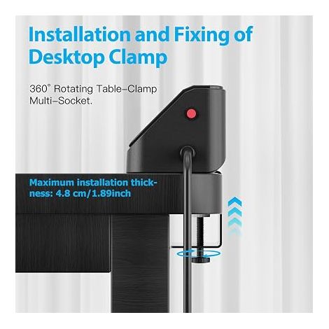 Multiprise 5 Prises d'angle avec USB, Multiprise de Table à Pince (1/4)
