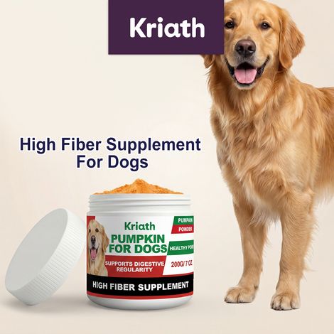 Complément alimentaire à base de citrouille riche en fibres pour chiens, formule douce, convient comme complément alimentaire quotidien pour chiens – 200 g (1/5)