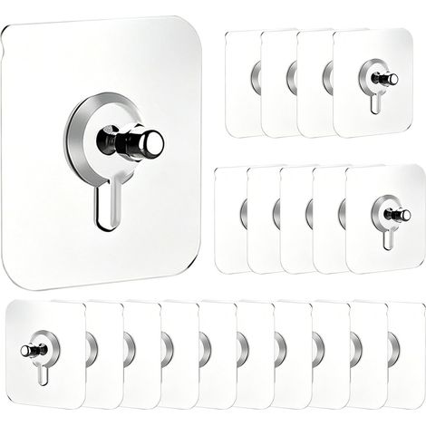 CCYKXA20pcs Cintres muraux sans clous, sans perçage, crochets robustes sans clous, crochets pour cadre photo, pour la maison, le carrelage, le verre (1/5)