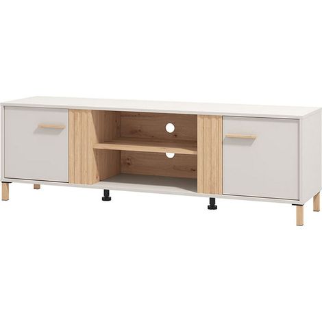 Mueble para TV Lauco, un estante, 2 puertas, 4 compartimentos, 164x40x52h cm Beige