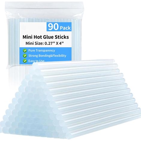 Lot de 90 mini bâtons de colle - transparents - pour coller du bois - du (1/5)