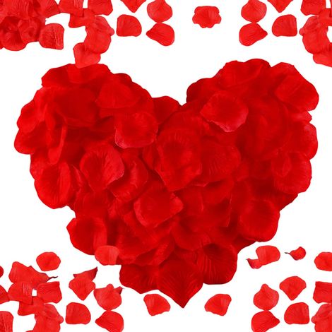 Lot de 1000 petale de rose rouge, pétales de rose, décoration de Saint-Valentin, décoration de Saint-Valentin, pétales de rose artificiels, mariage, décoration de table (1/5)