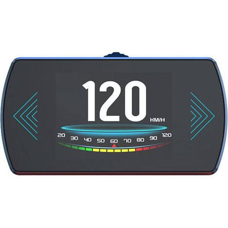 TachymètreP12 Affichage Tête Haute HUD OBD2 4.7 Pouces - Moniteur Multifonction avec Vitesse, Régime Moteur, Température Eau, Tension Batterie, Consommation Carburant et Diagnostic des Codes Défaut -