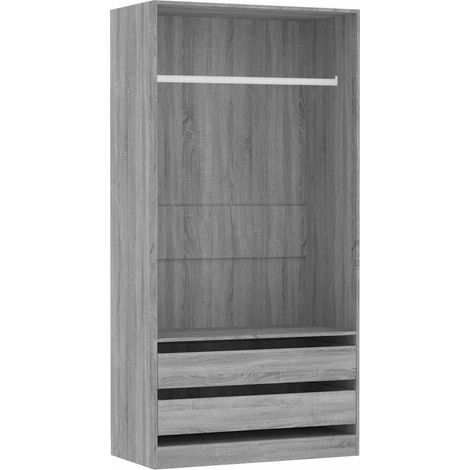Garde-robe,Armoire Sonoma gris 100x50x200 cm Bois d'ingénierie CFW53945 (1/5)