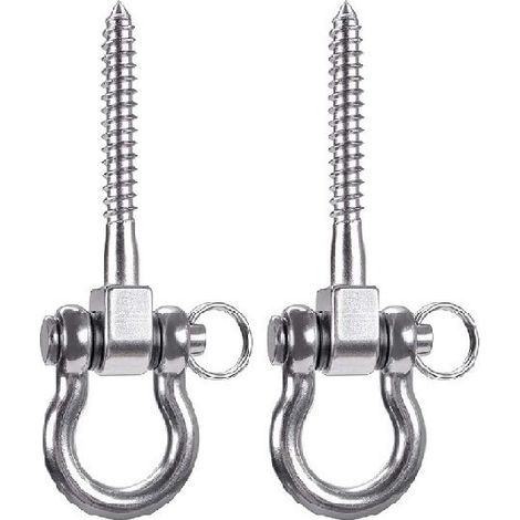 Lntyq 2pcs Suspension à Vis 12.5cm Hamac Cintre de Balançoire, Ensemble de Kit de Montage Pivotant pour Chaise de Terrain de Jeu Extérieure Yoga Corde Sac de Frappe Sac de Sable