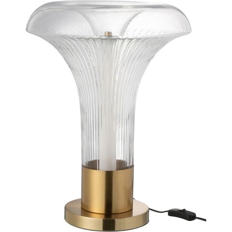Lampe à Poser en Verre "Vito" 55cm Transparent & Or (1/5)