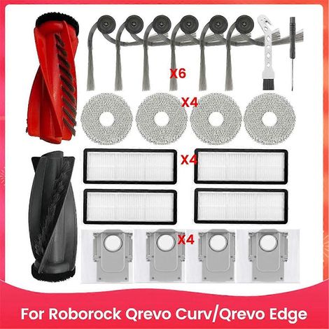 Kit d'accessoires pour aspirateur robot Qrevo Curv/Qrevo Edge : brosse latérale principale, filtre HEPA, chiffon de nettoyage, sacs à poussière (1/5)