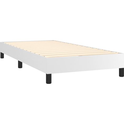 Somier de láminas sobre patas estructura cama 90x190 cm sintético blanco TDL0207353