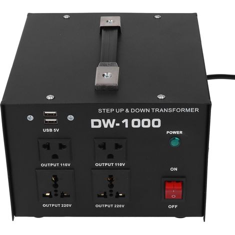 Netztransformator mit mehrfachem Schutz, Netzteil aus reinem Kupfer, 1000-W-Aufwärts-/Stufenregler, AC 110–120 V / AC 220–240 V, EU-Stecker (1/5)