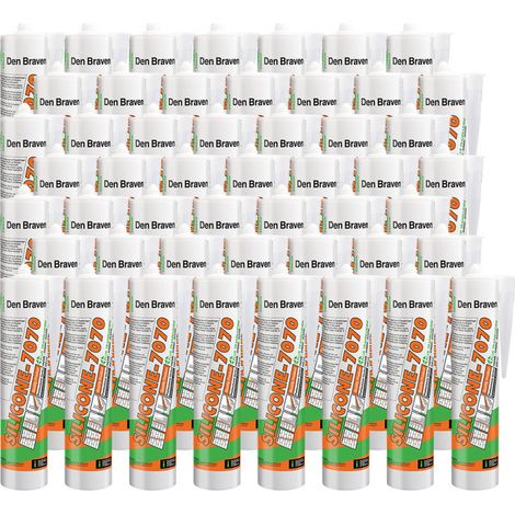 Den Braven – Mastic silicone neutre bâtiment 7070 Plus blanc 300ml – 50 cartouches – Excellente adhérence matériaux – Élasticité permanente (1/2)