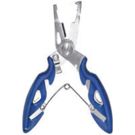 Fishing pliers for braided line, lure cutter, hook remover, fishing tool, fish cutting tool, multi-functional pliers, 1 piece (blue)