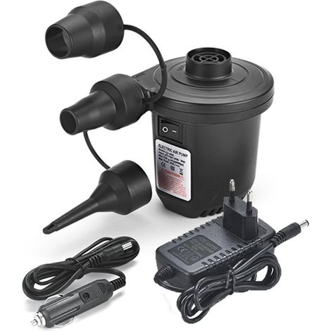 Pompe à air électrique pour matelas gonflables, portable pour gonfler et dégonfler, avec 3 embouts pour oreillers, flotteurs et jouets de piscine. (1/5)