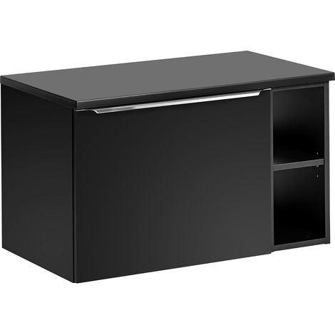 Waschtischunterschrank 80cm Éros mit 1 Schublade, Schwarz