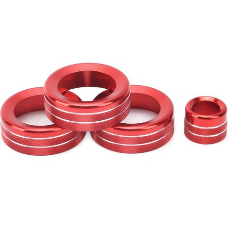 Lot de 4 anneaux décoratifs pour boutons de climatisation, compatibles avec BRZ 2017-2020 (rouge). (1/5)