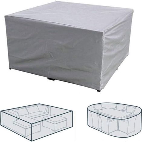 LaBlanc – Rechteckige Schutzhülle für Gartenmöbel, aus Polyester, wasserdicht, staubdicht, UV-beständig, für Gartenstühle oder -tische, 330 x 220 x 90 cm (1/5)