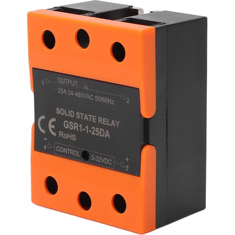 Relais statique compact DC-AC 3-32V, à isolation photoélectrique, commutation rapide, résistant à l’usure, livré avec dissipateur thermique (1/5)