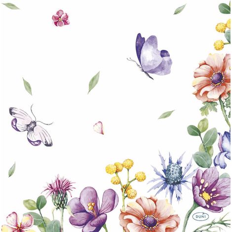 Duni Servietten Schmetterlinge  33 x 33 cm - 20er Pack Servietten