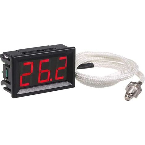 Thermomètre numérique 12V avec sonde thermocouple type K étanche LED rouge haute température -30 à 800°C pour industriel et aquarium (1/5)