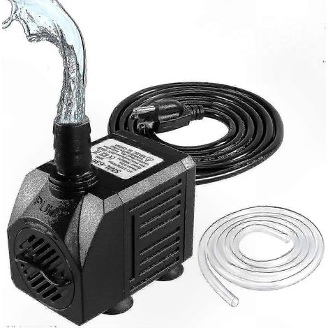 Pompe de fontaine submersible, 150 GPH (8W 600L/H), mini pompe silencieuse adaptée aux plaines inondables, avec tuyauterie de 3,3 pieds (diamètre intérieur x 1/2).