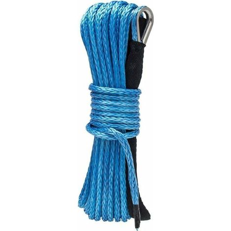 Corde de Treuil Synthétique 6 mm × 15 m – Résistance à la Rupture 3400 kg – Pour VTT, UTV et Véhicules Tout-Terrain – Couleur Bleue (1/4)
