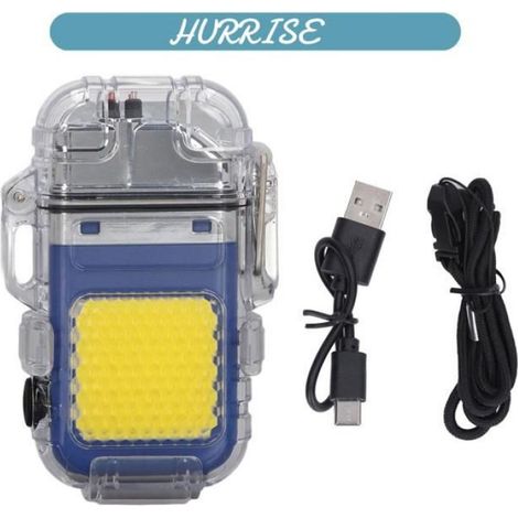 Sonew briquet à double arc Sonew briquet à arc électrique Allume-cigare à Arc IP56, étanche au vent, luminaire linge Argent Bleu (1/5)