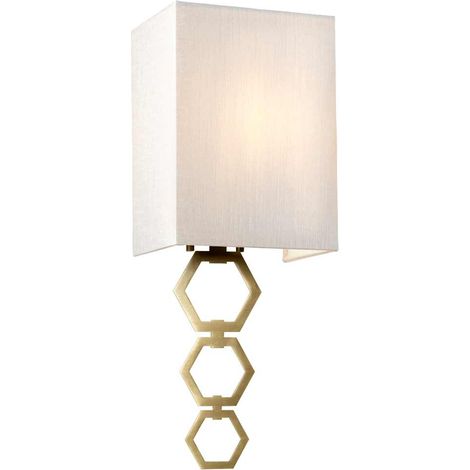 Applique Ria con paralume 47 cm ottone antico E27 Elstead (1/5)