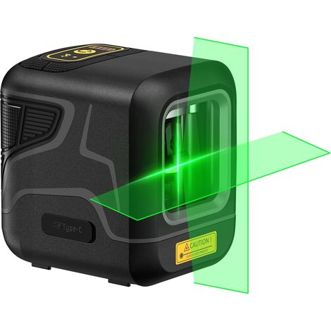 D2 Niveau laser Autonivelant, Laser à Lignes Vert 30m, Batterie Rechargeable, Charge USB-C, Support Magnétique 360°, Mode Pulsation, IP54, pour Bricolage et Décoration -Noir (noir) (1/5)