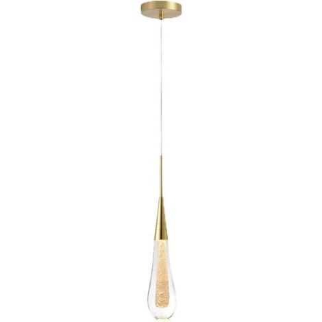 Lámparas de araña LED, lámparas de araña creativas de cristal con forma de gota de agua, modernas lámparas de techo LED de cristal dorado (luz cálida). (1/5)