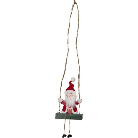 Décoration de Noël lumineuse Star Trading 'Santa', Père Noël à bascule en bois, à piles, H 50 cm