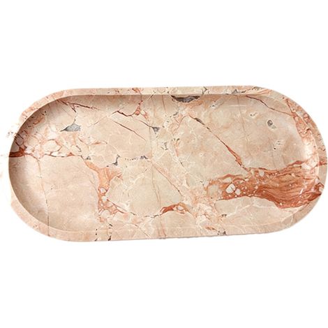 Organizzatore da bagno in pietra rosso-rosa, 30x15 cm
