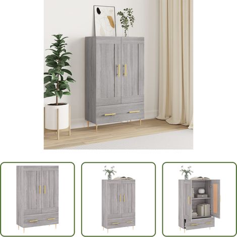 Holzwerkstoff - Highboard Grau Sonoma 69,5x31x115 cm Holzwerkstoff (1/5)