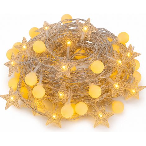 Guirlande LED Extérieure Étanche Étoiles et Boules, 50 m, 400 Lumières, 220 V, Camping et Tente (1/5)
