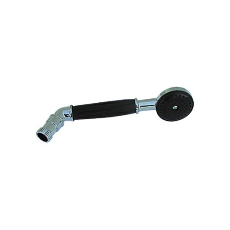 Douchette a' main avec courbe pour support Duplex noir avec de'tails de douche de baignoire chrome's