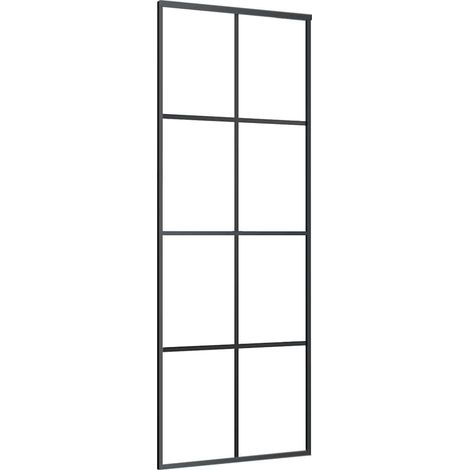 Maison Exclusive - Schiebetür Aluminium und ESG Glas 76x205 cm Sc (1/5)