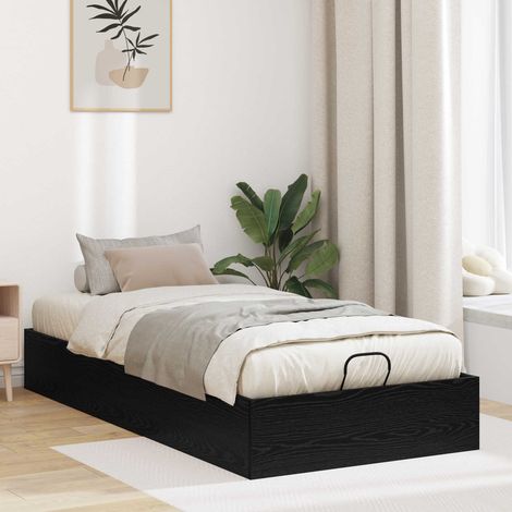 Estructura de Cama Ottoman Roble Negro 193 x 90 x 25 cm