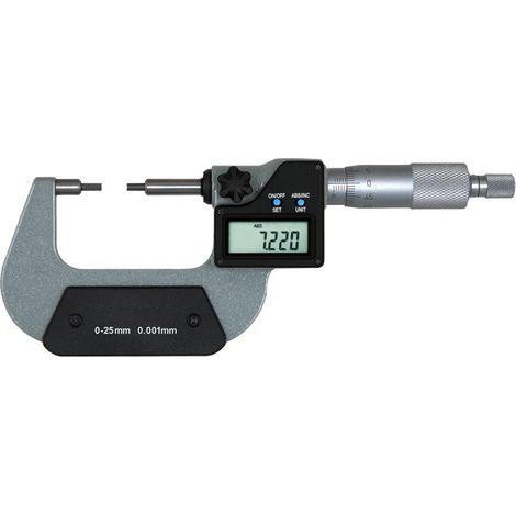 Digital-Messschrauben IP 65 Abl. 0,001 mm abgesetzten Messstiften 0-25 mm