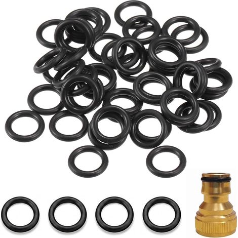 60 Pièces Joint Torique pour Raccord G 1/2 Pouce, Joint Caoutchouc de Rechange pour Raccord Rapide Tuyau d'Arrosage et Robinet, Bague d'Étanchéité Résistante à l'usure, Ø 16 x 11 mm (1/5)