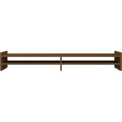 Soporte para monitor 100 x 27 x 15 cm madera maciza de pino marrón 020004428