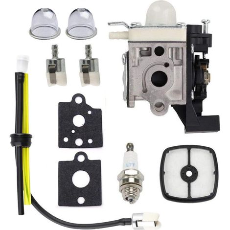 KINZON Kit carburateur 10 pièces ECHO SRM-2320T pour débroussailleuse ECHO SRM-2320T 21,2 cc, livré avec filtre à air, bougies d'allumage, conduite de carburant, joint (1/5)